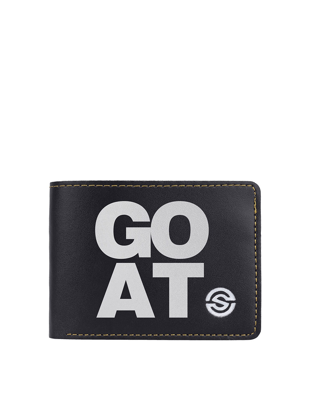 

SCHARF Men Typography Printed Vegan Leather Two Fold Wallet, Black
