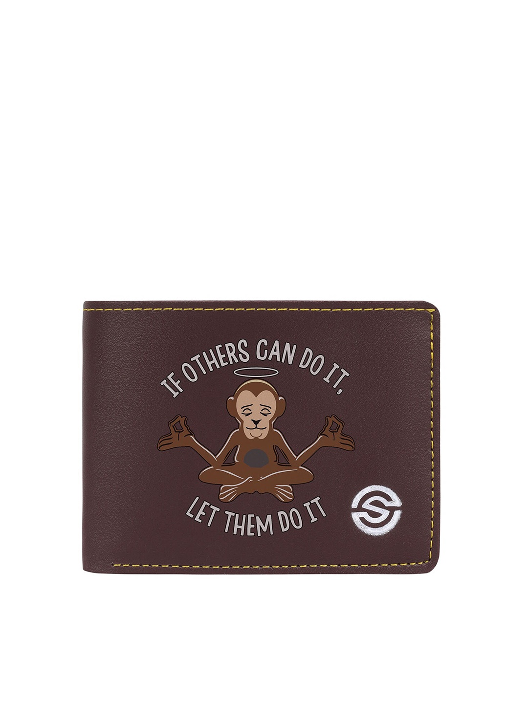 

SCHARF Men Typography Printed Vegan Leather Two Fold Wallet, Brown