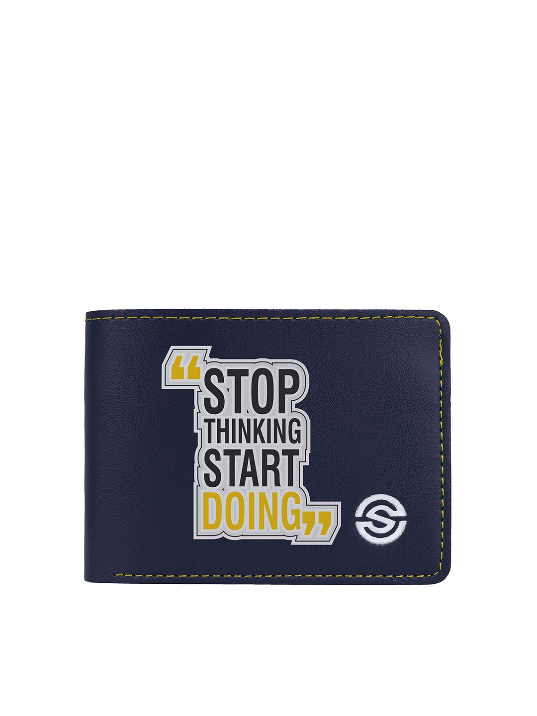 

SCHARF Men Typography Printed Vegan Leather Two Fold Wallet, Blue