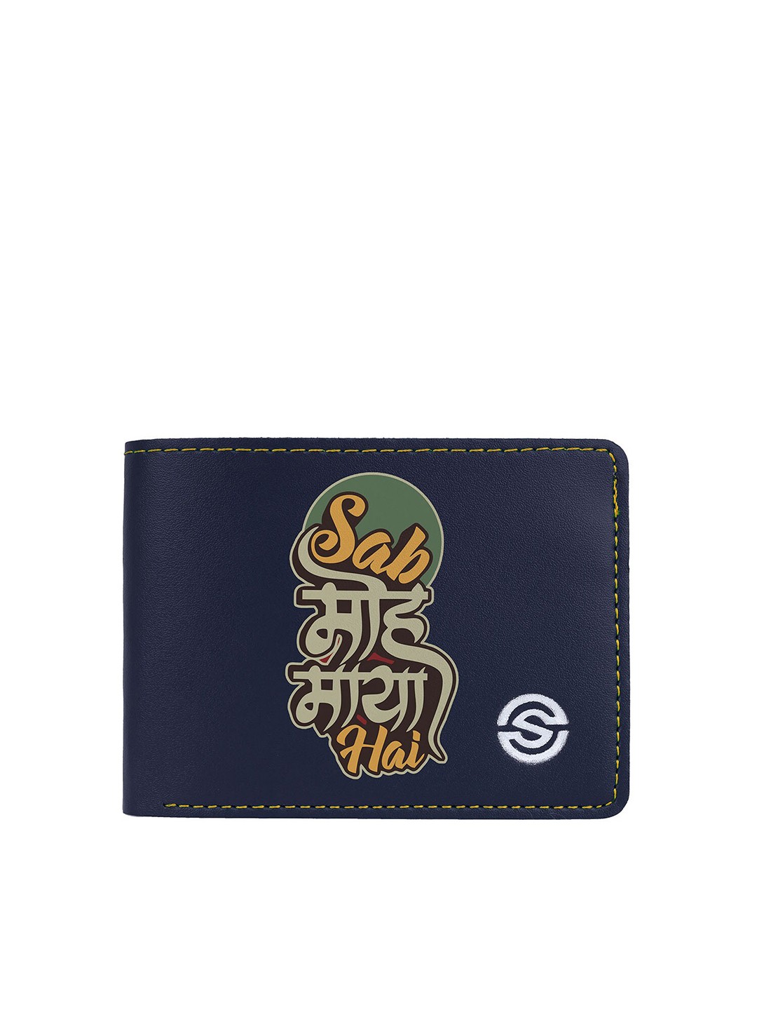 

SCHARF Men Typography Printed Vegan Leather Two Fold Wallet, Blue