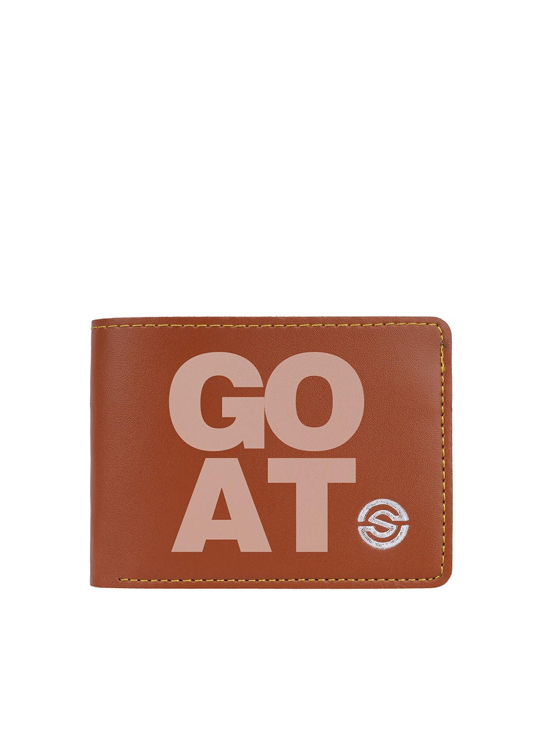 

SCHARF Men Typography Printed Vegan Leather Two Fold Wallet, Tan
