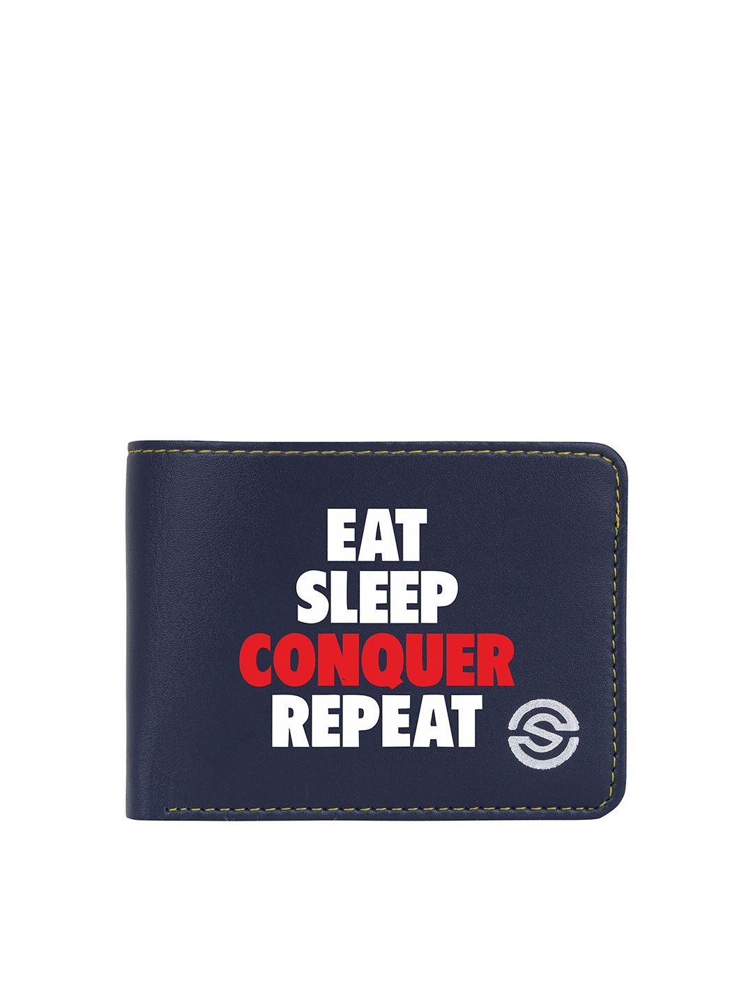 

SCHARF Men Typography Printed Vegan Leather Two Fold Wallet, Blue