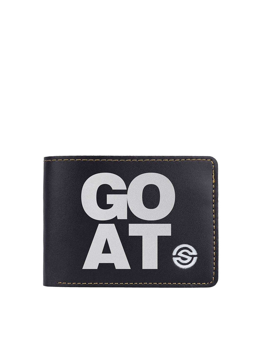 

SCHARF Men Typography Printed PU Two Fold Wallet, Black