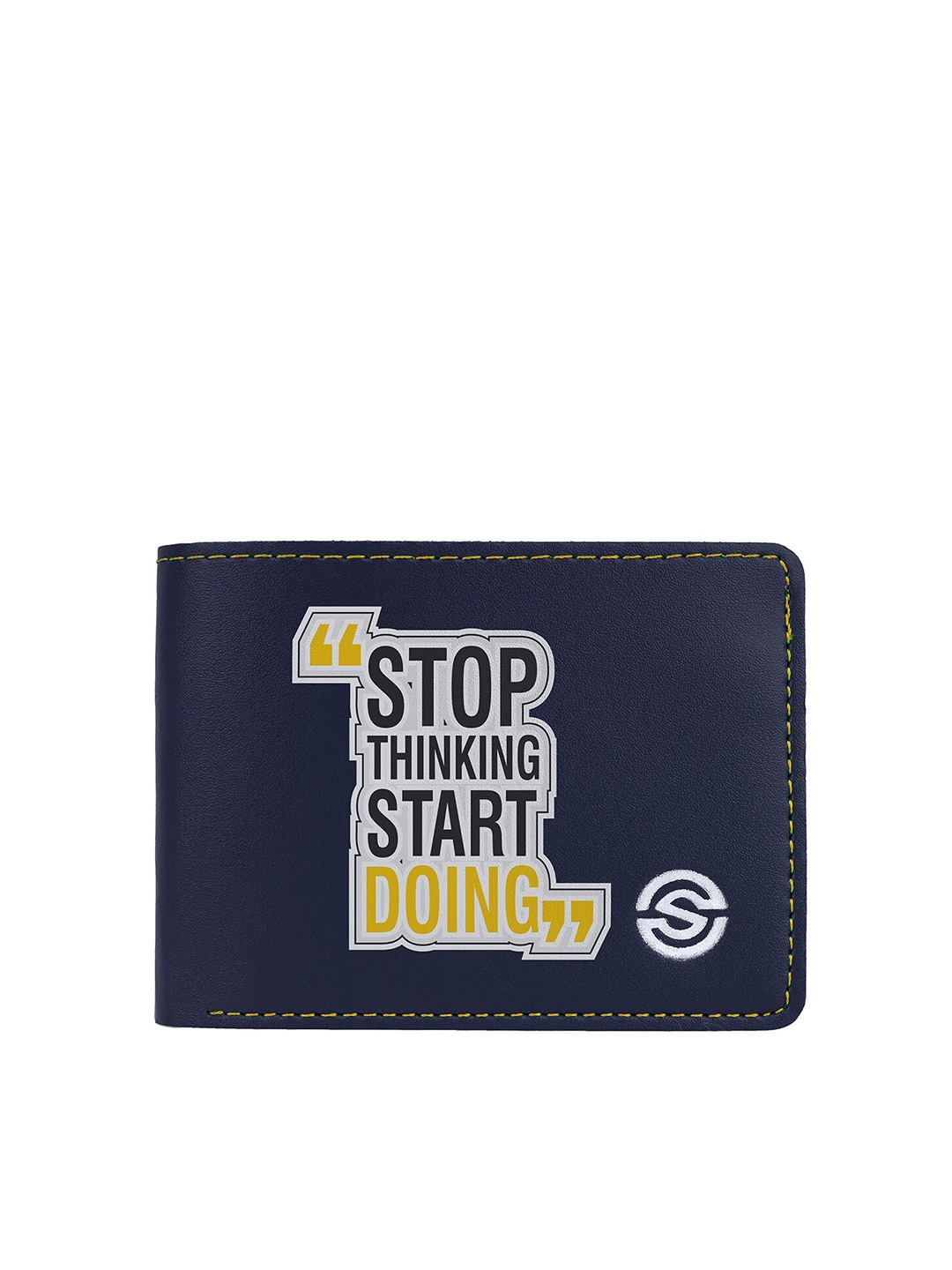 

SCHARF Men Typography Printed PU Two Fold Wallet, Blue