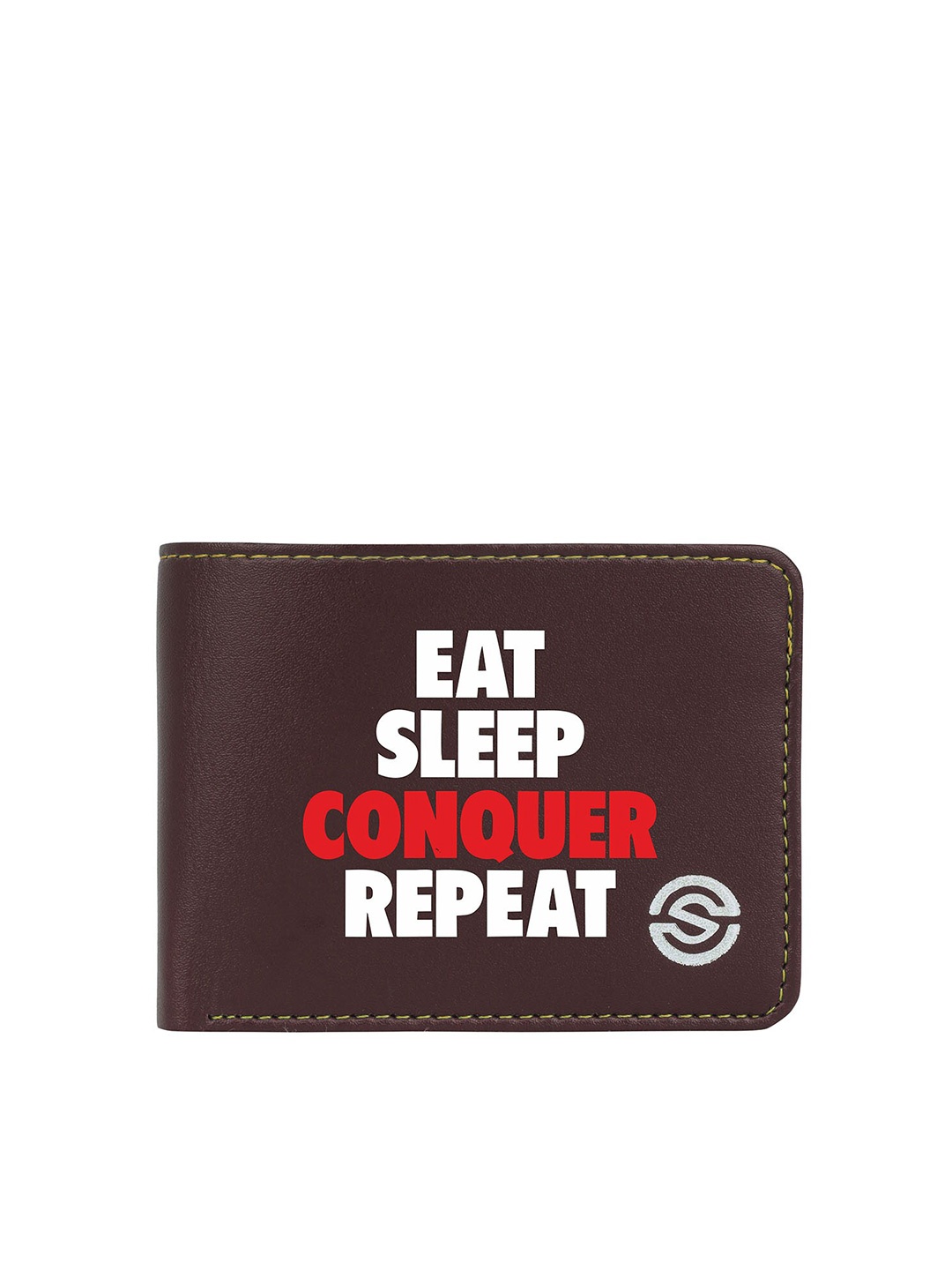 

SCHARF Men Typography Printed PU Two Fold Wallet, Brown