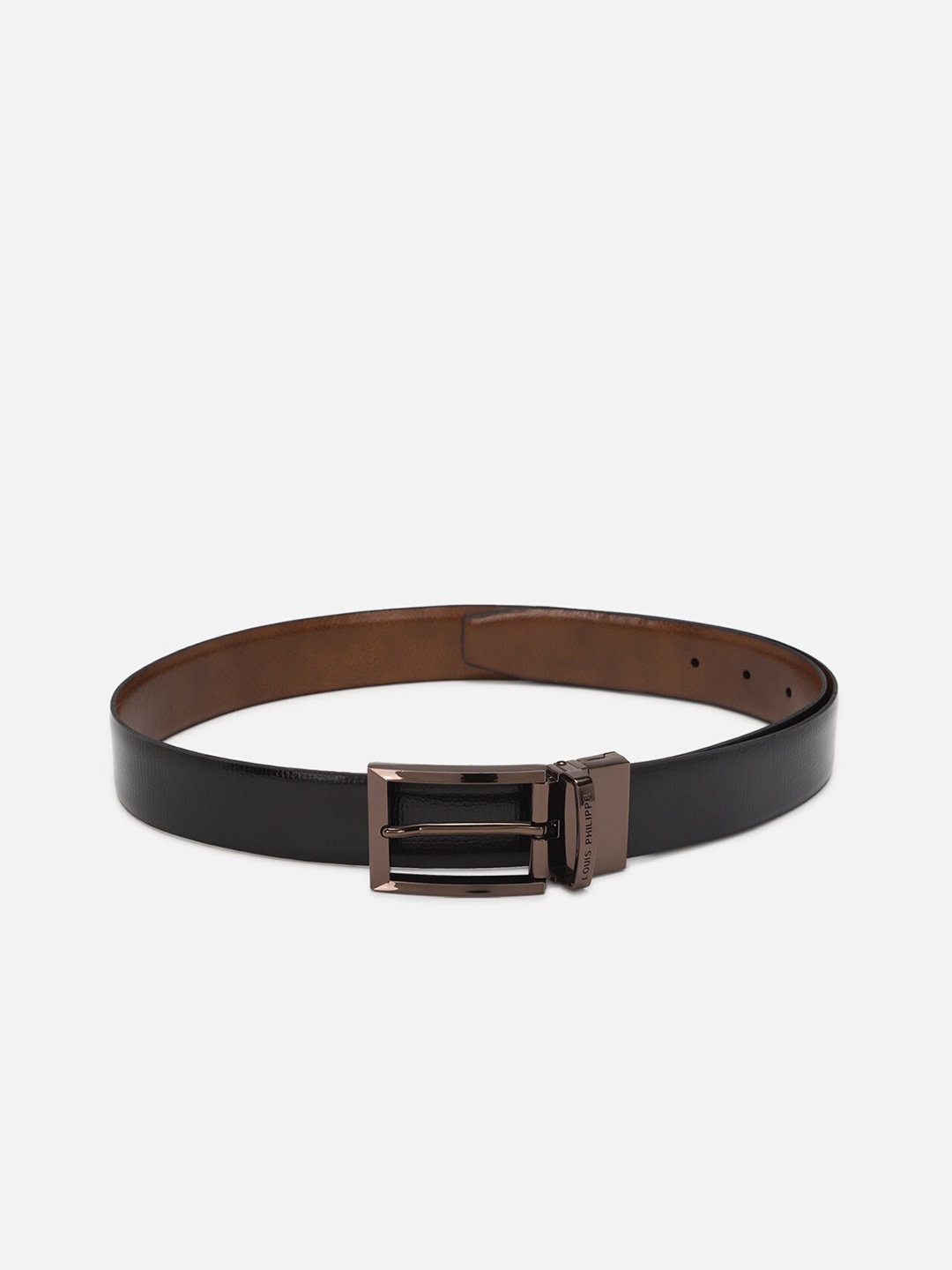 

Louis Philippe Men Reversible Leather Belt, Black