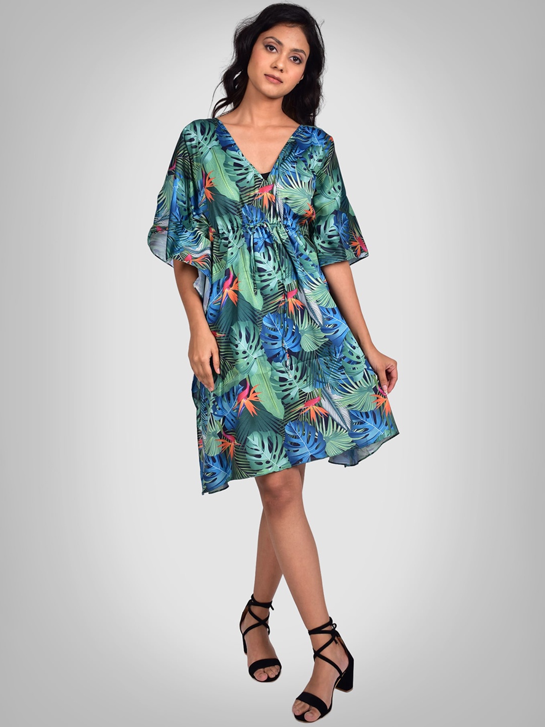 

Rajoria Instyle Printed Kaftan Cover Up Swimwear Dress, Green