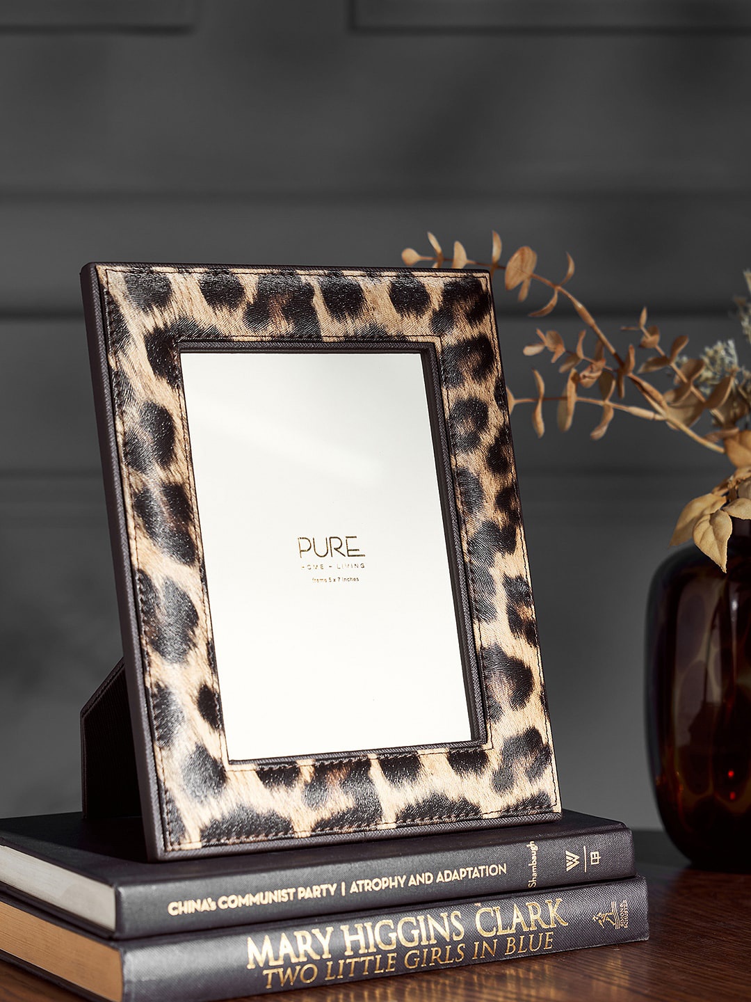 

Pure Home and Living Brown Leopard Printed Faux Leather Photo Frame - Large