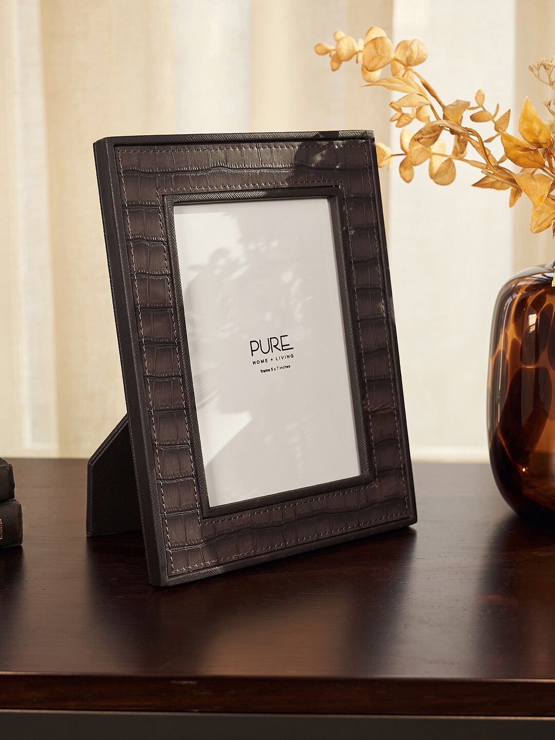 

Pure Home and Living Brown Croc Pattern Large Photo Frame - Large