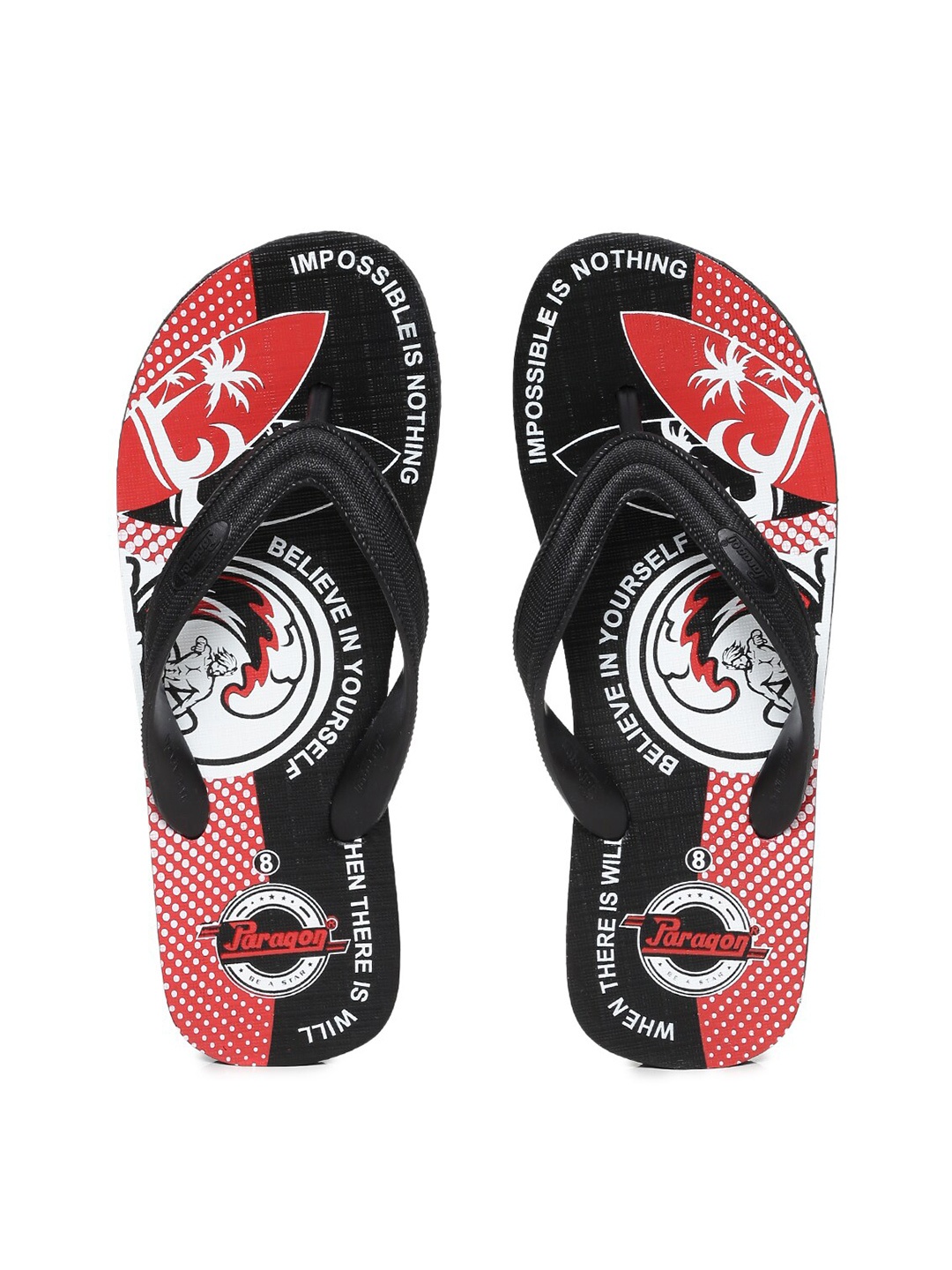 

Paragon Men Lightweight & Waterproof Hawai Flip Flops, Red