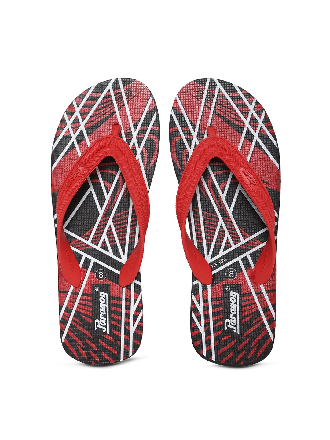 

Paragon Men Lightweight & Waterproof Hawai Flip Flops, Red