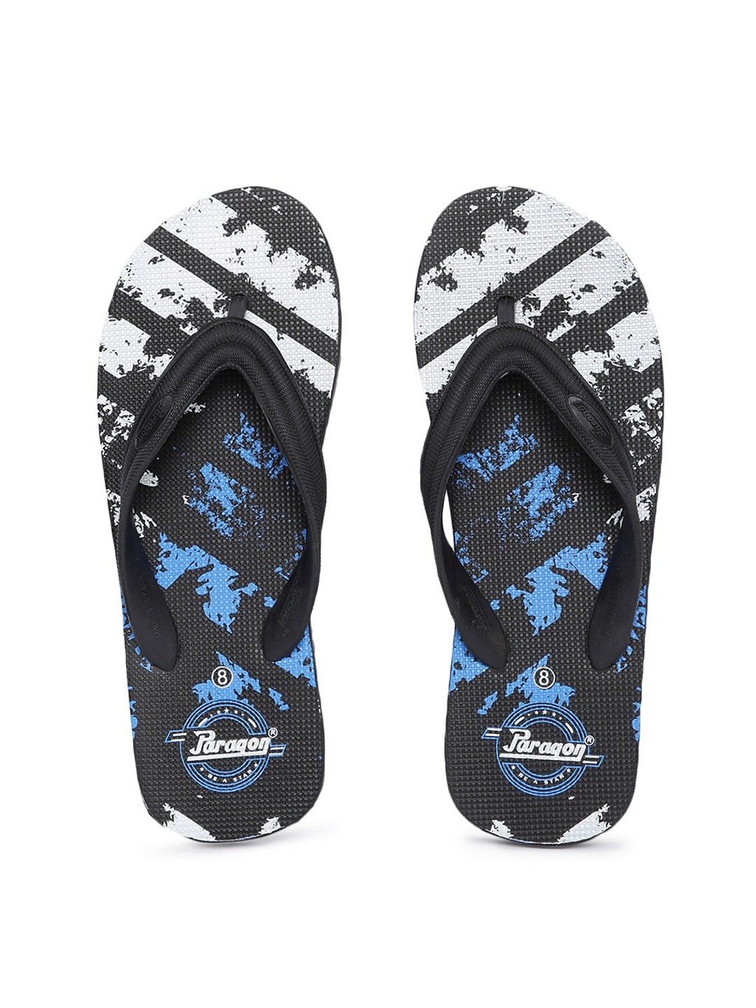 

Paragon Men Lightweight & Waterproof Hawai Flip Flops, Black
