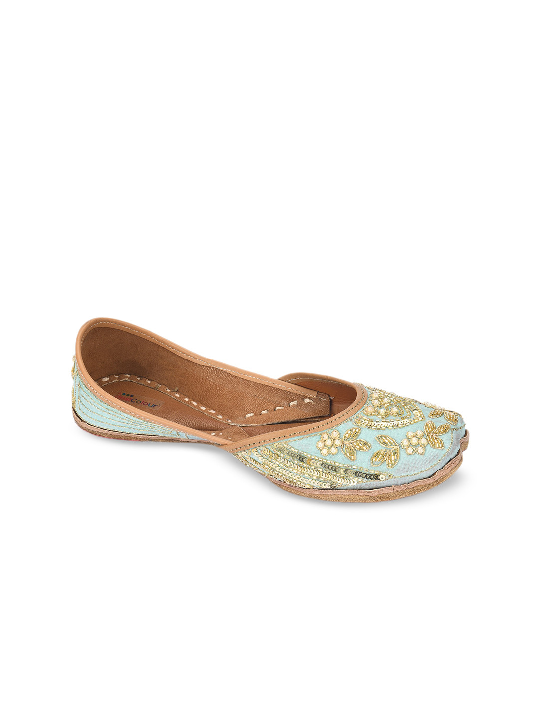

DESI COLOUR Women Embellished Ethnic Mojaris Flats, Blue