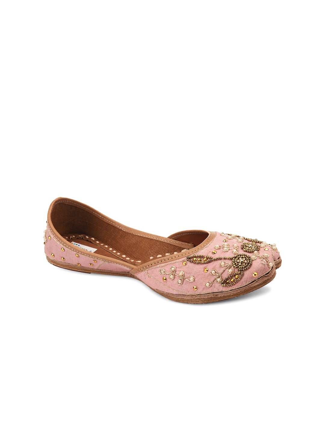 

DESI COLOUR Women Embellished Ethnic Mojaris Flats, Pink