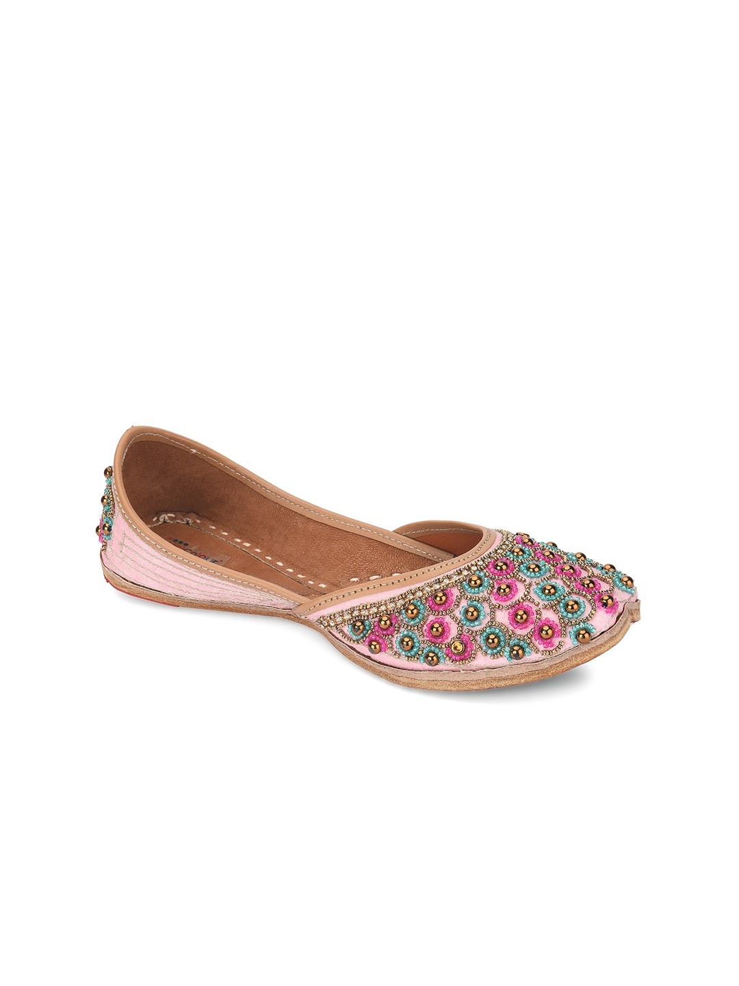 

DESI COLOUR Women Embellished Ethnic Mojaris Flats, Pink