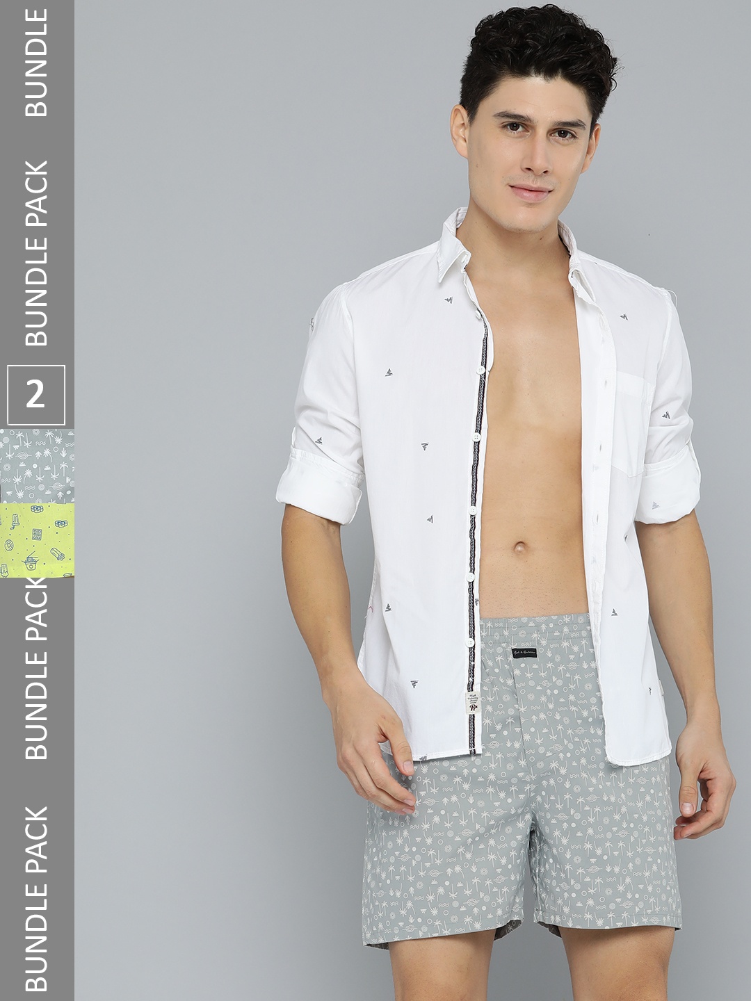 

Mast & Harbour Men Pack Of 2 Printed Pure Cotton Boxers, Multi