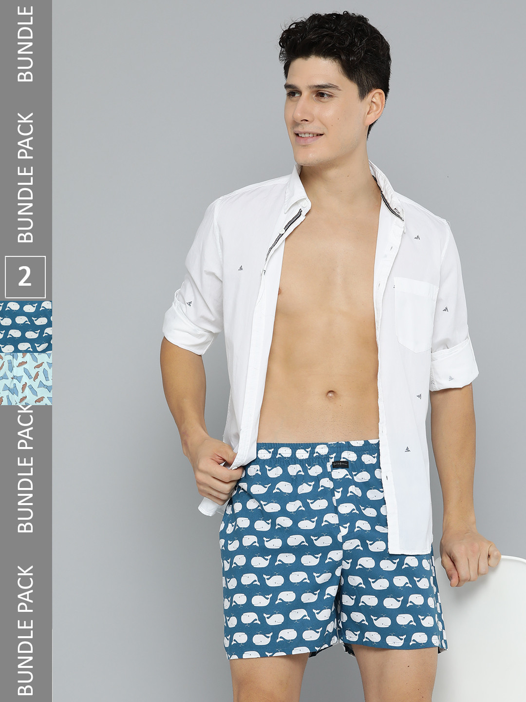 

Mast & Harbour Men Pack Of 2 Printed Pure Cotton Boxers, Multi