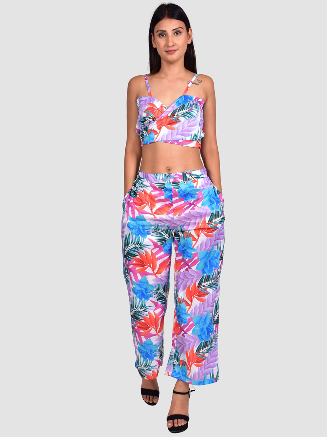 

Rajoria Instyle Women Digital Abstract Printed Swimsuit, Lavender