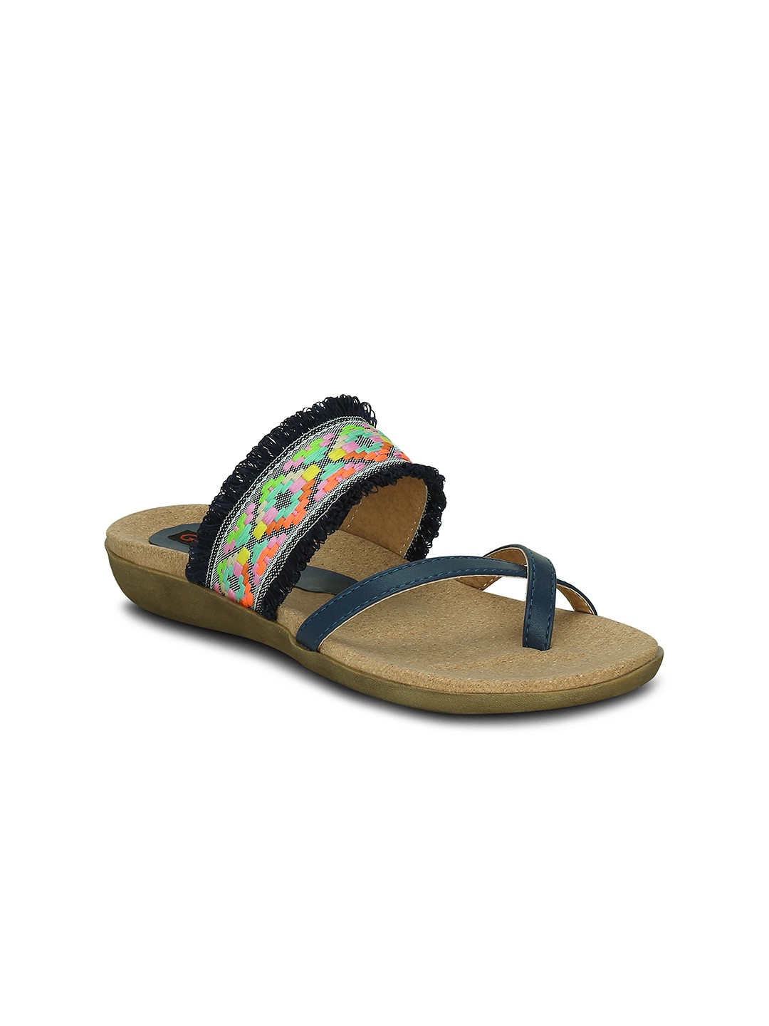 

Get Glamr Women Blue Woven Design One-Toe Flats