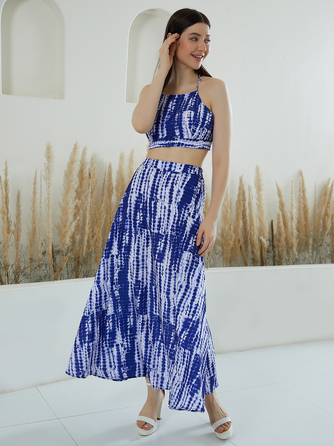 

Berrylush Women Tie & Dye Co-Ords, Blue