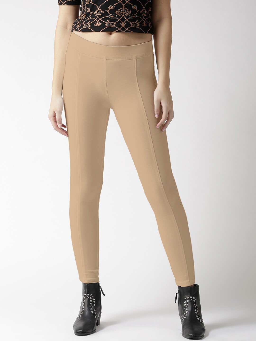 

Xpose Women Cotton Skinny Fit Treggings, Beige