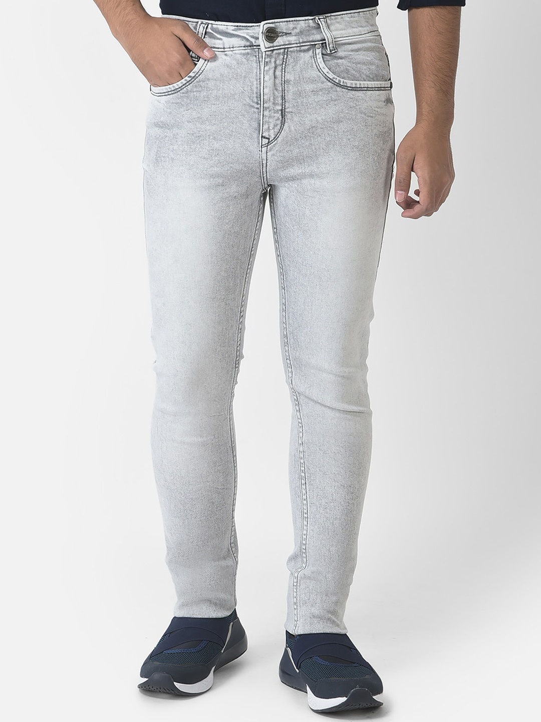 

Crimsoune Club Boys Urban Slim Fit Light Fade Casual Cotton Jeans, Grey