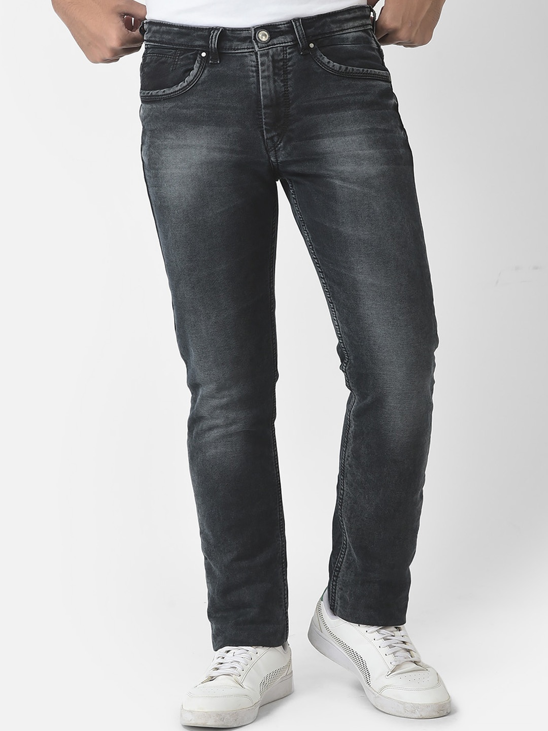 

Crimsoune Club Boys Cotton Urban Slim Heavy Fade Jeans, Grey