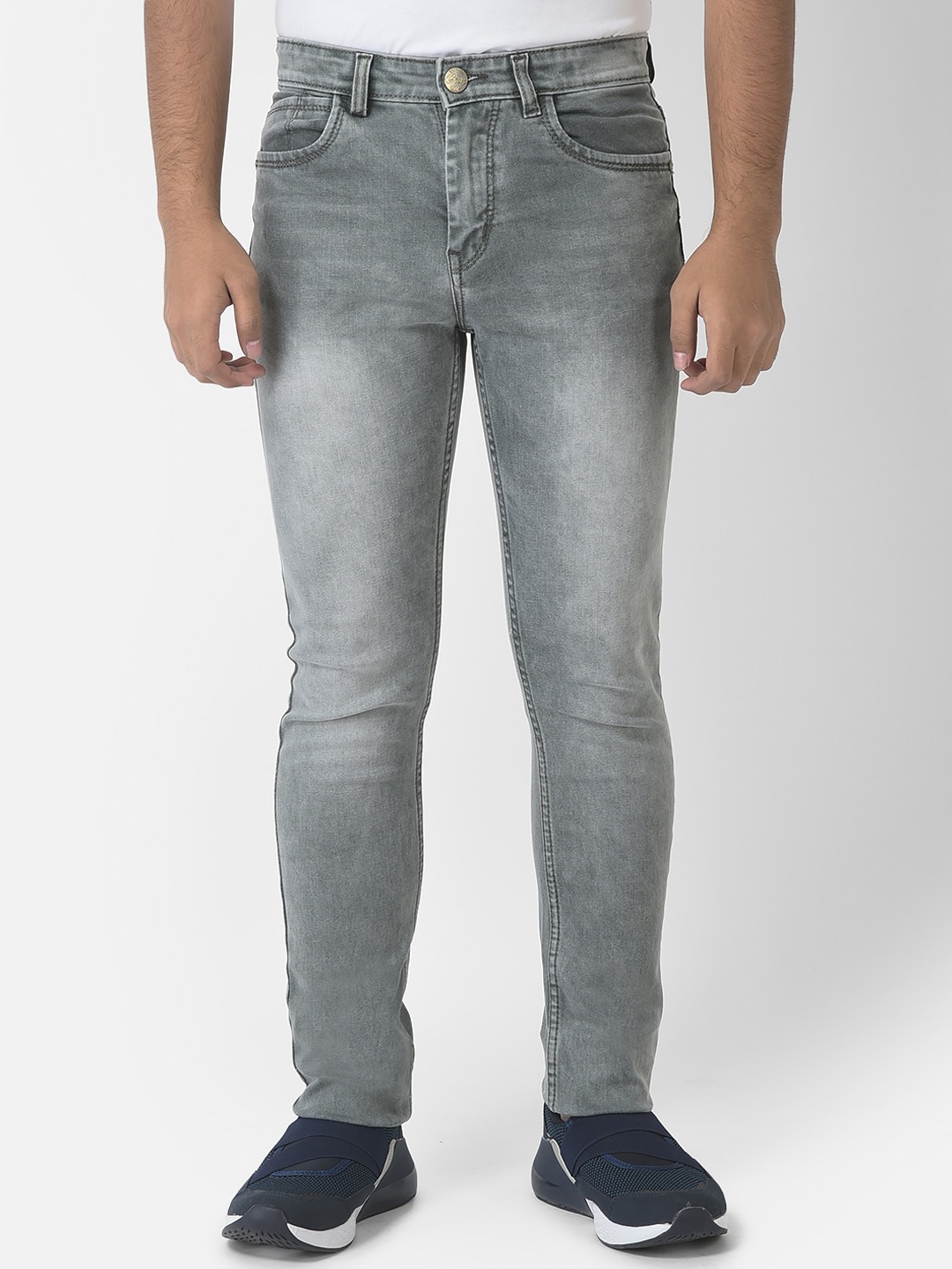 

Crimsoune Club Boys Cotton Urban Slim Heavy Fade Jeans, Grey