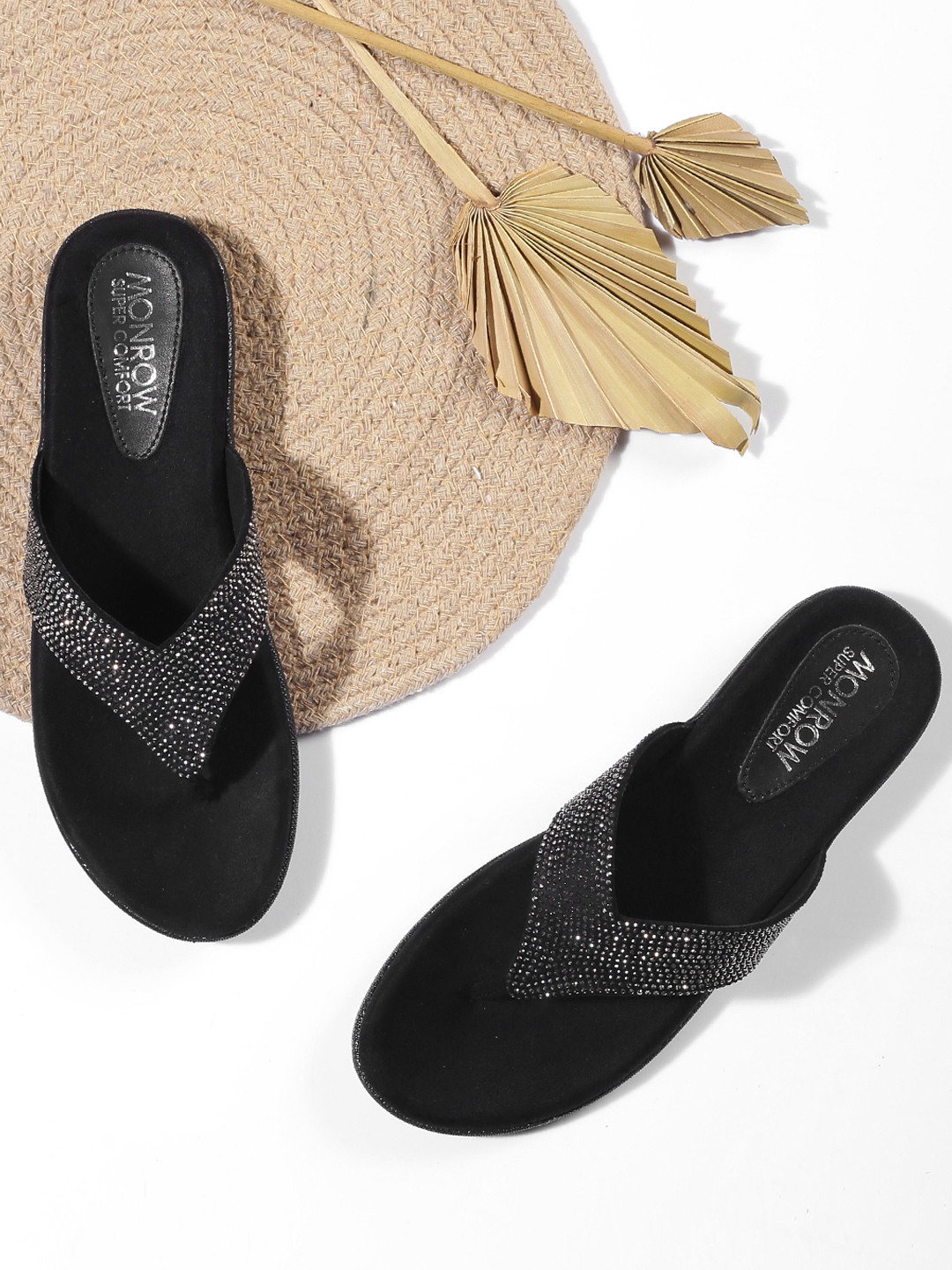 

Monrow Open-Toe Block Heels, Black