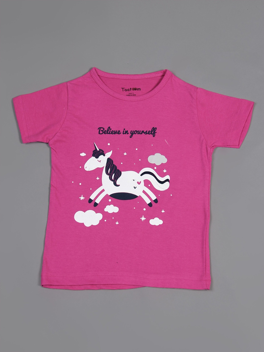 

Taatoom Girls Printed T-shirt, Pink