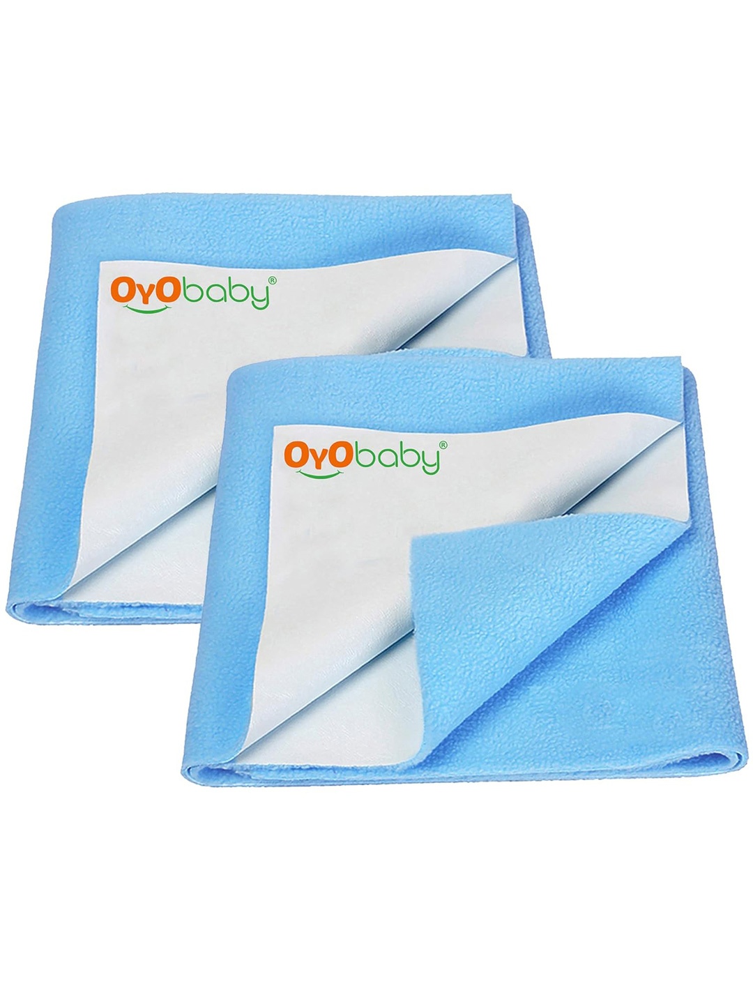 

OyO Baby Set of 2 Blue Waterproof & Baby Dry Sheet Polycotton Mattress Protector