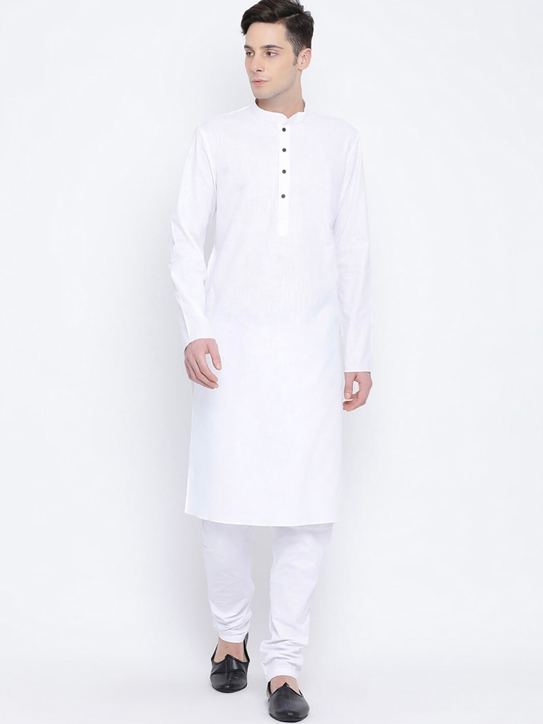 

HotGown Men Pure Cotton Kurta with Churidar, White