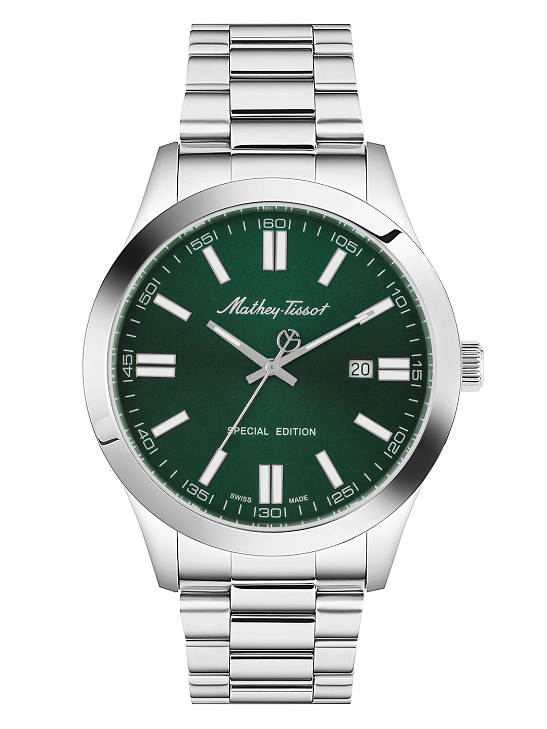 

Mathey-Tissot Swiss Made Men Stainless Steel Bracelet Style Analogue Watch H455VE, Green