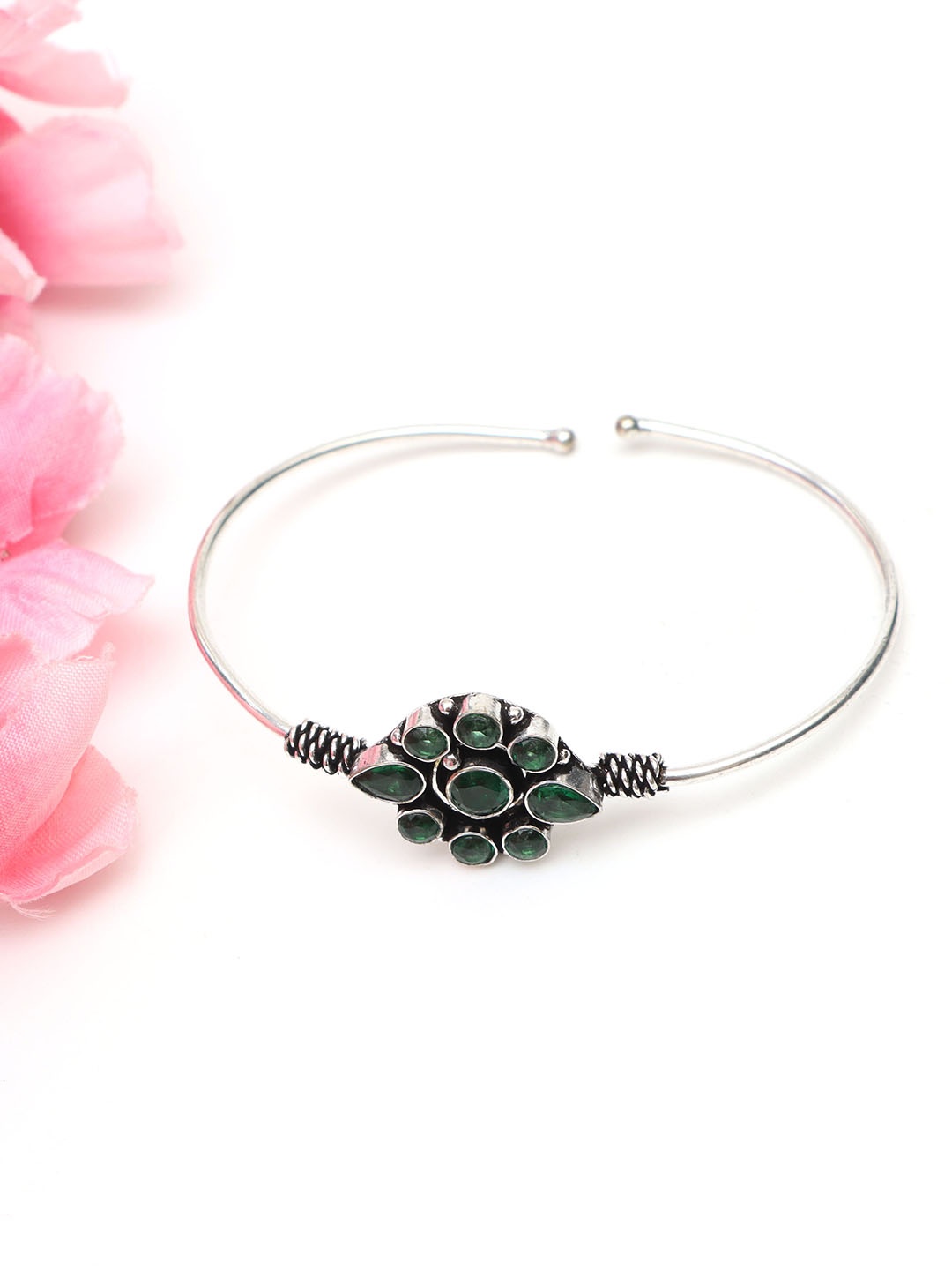 

Ozanoo Women Silver-Plated Kada Bracelet