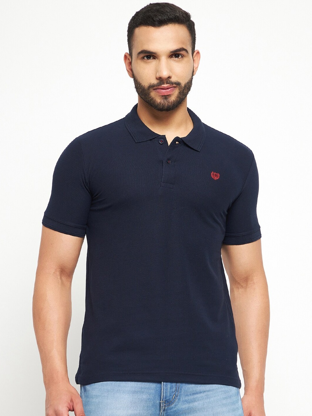 

Duke Men Polo Collar Slim Fit Cotton T-shirt, Blue