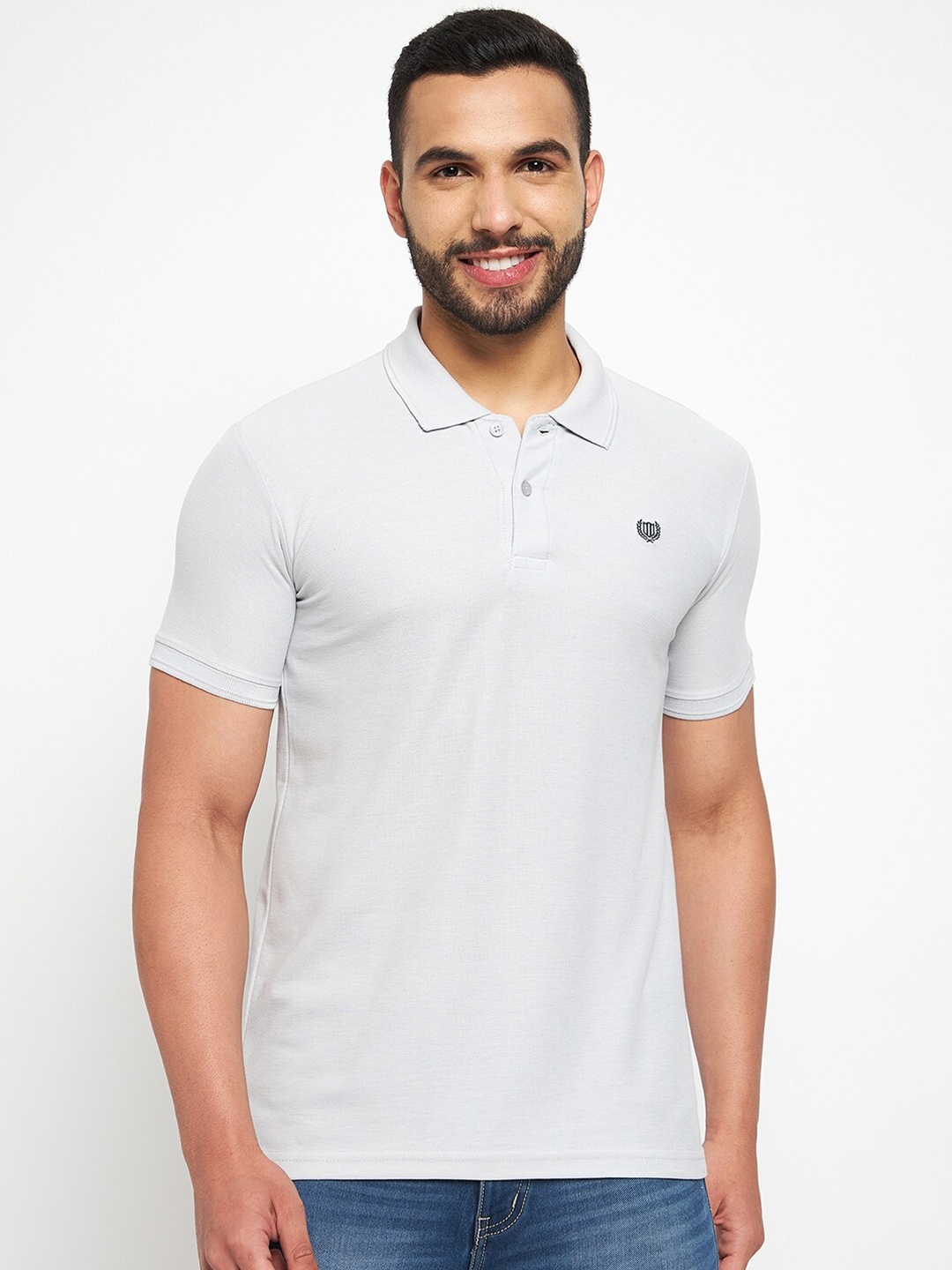 

Duke Men Polo Collar Slim Fit Cotton T-shirt, Grey