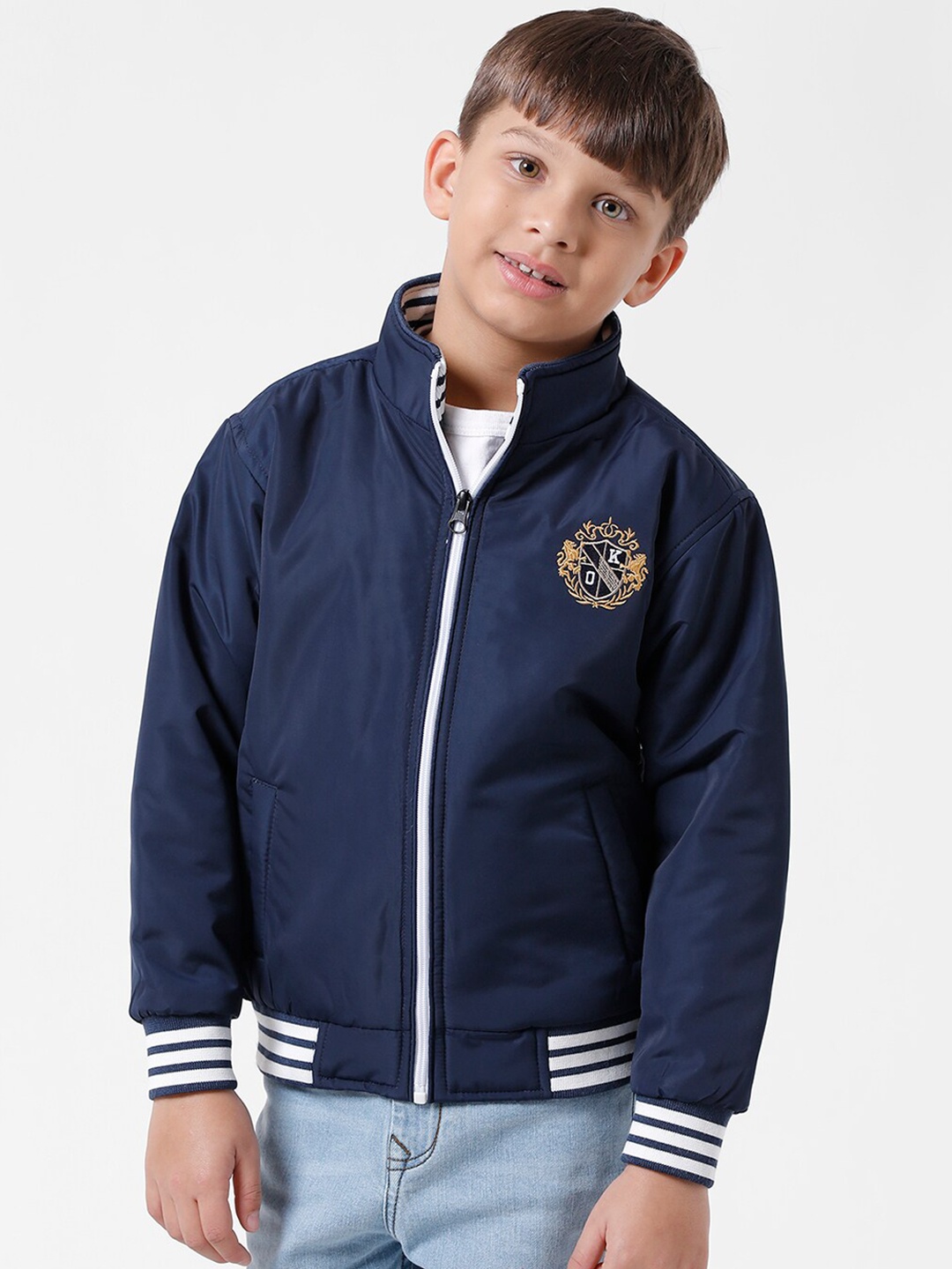 

KATE & OSCAR Boys Windcheater Bomber Jacket, Navy blue