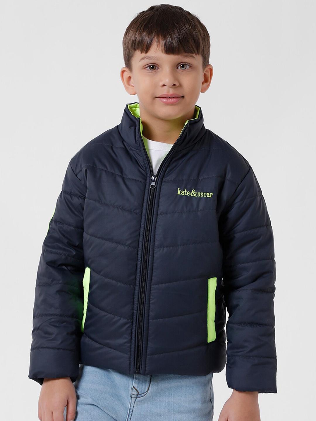 

KATE & OSCAR Boys Windcheater Puffer Jacket, Navy blue