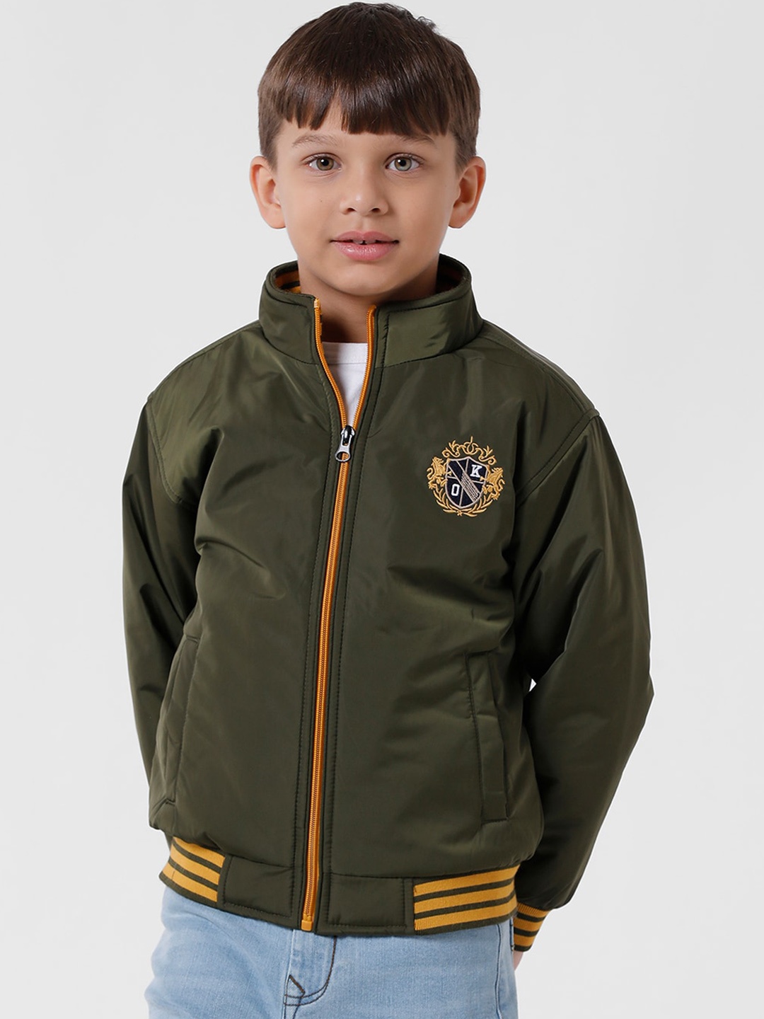 

KATE & OSCAR Boys Windcheater Bomber Jacket, Olive