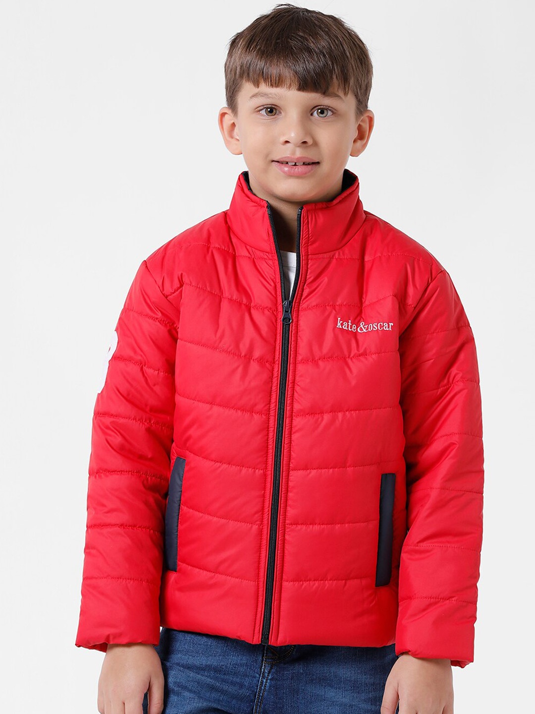 

KATE & OSCAR Boys Windcheater Puffer Jacket, Red