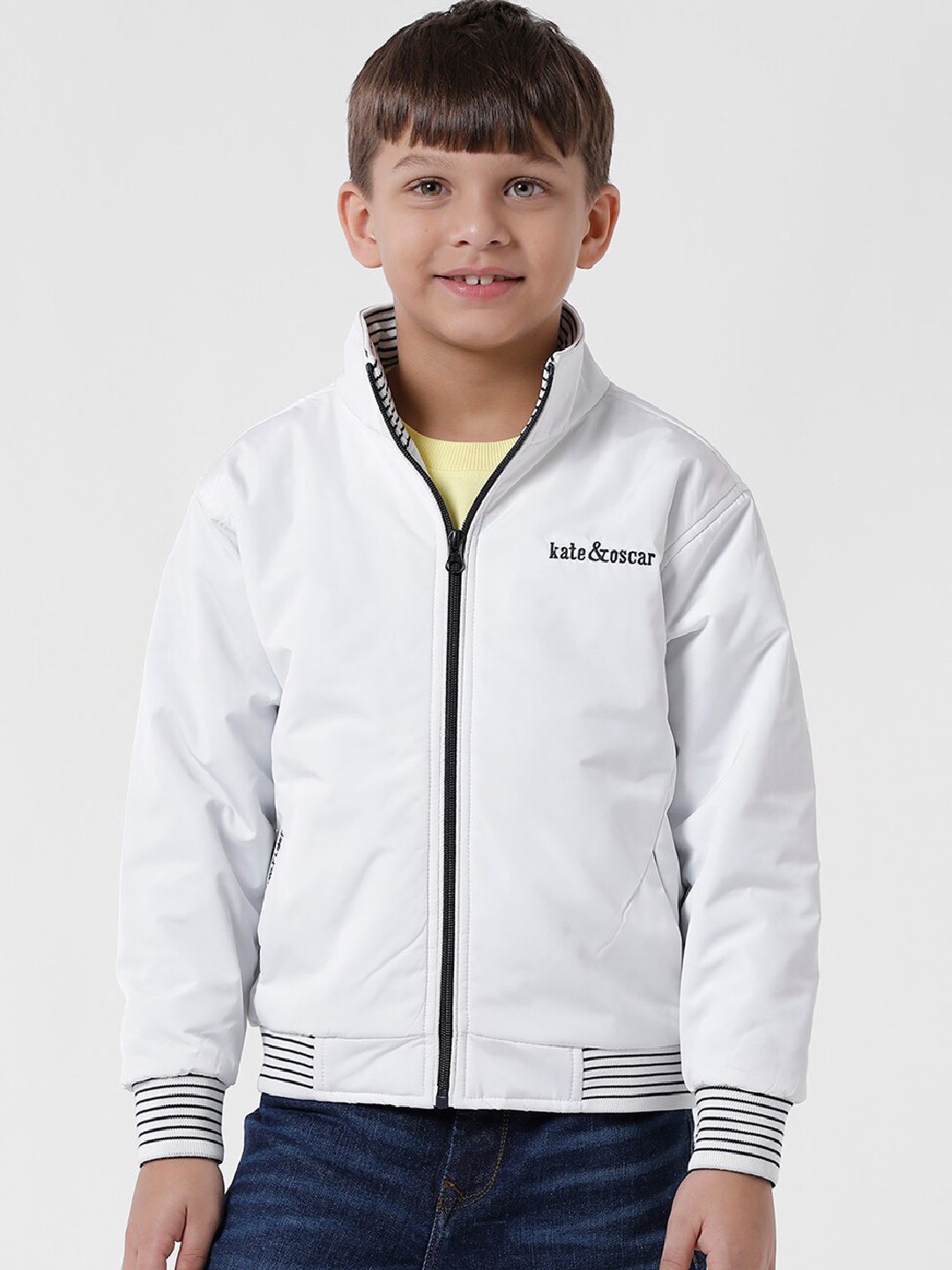 

KATE & OSCAR Boys Windcheater Bomber Jacket, White