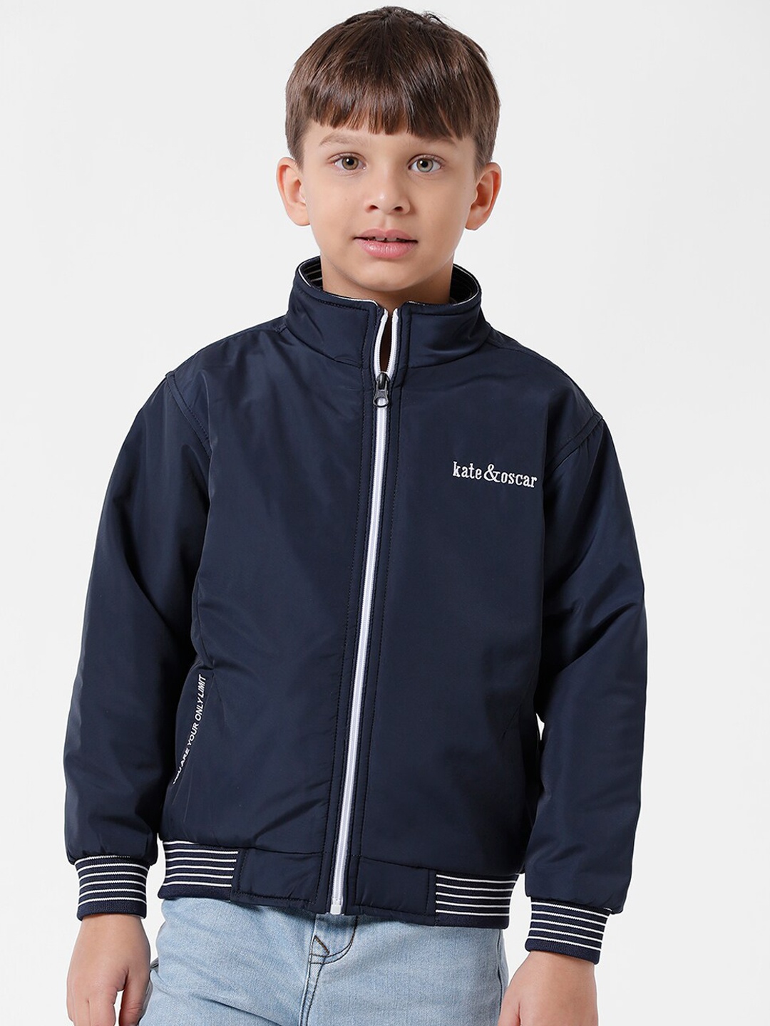 

KATE & OSCAR Boys Windcheater Bomber Jacket, Navy blue