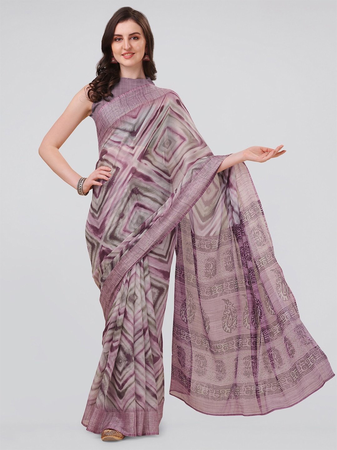 

MIRCHI FASHION Block Print Saree, Magenta