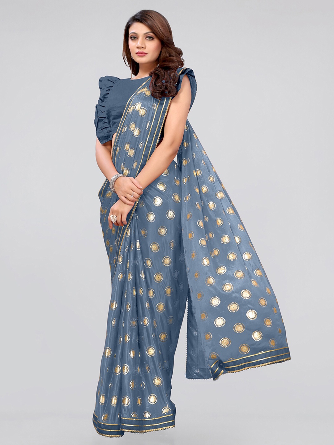 

MIRCHI FASHION Gotta Patti Saree, Grey