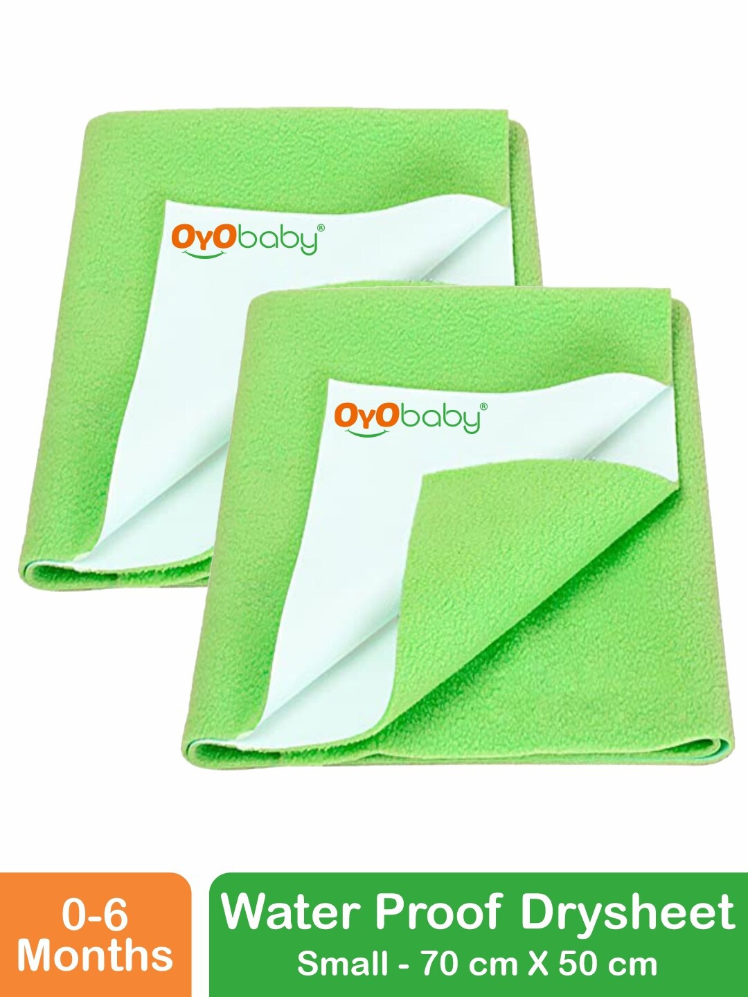 

OyO Baby Set of 2 Light Green Waterproof Baby Dry Sheet Polycotton Mattress Protector