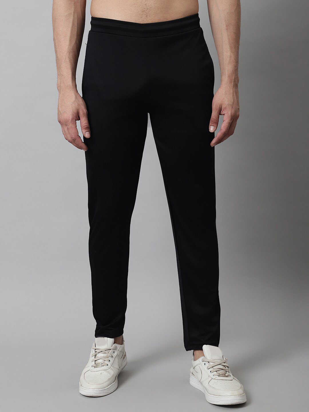 

JAINISH Men Tapered-Fit Track Pants, Black