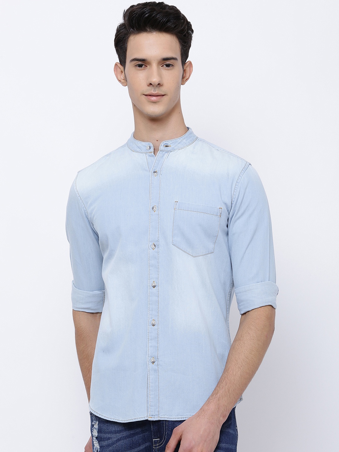 

HIGHLANDER Men Blue Slim Fit Solid Casual Shirt