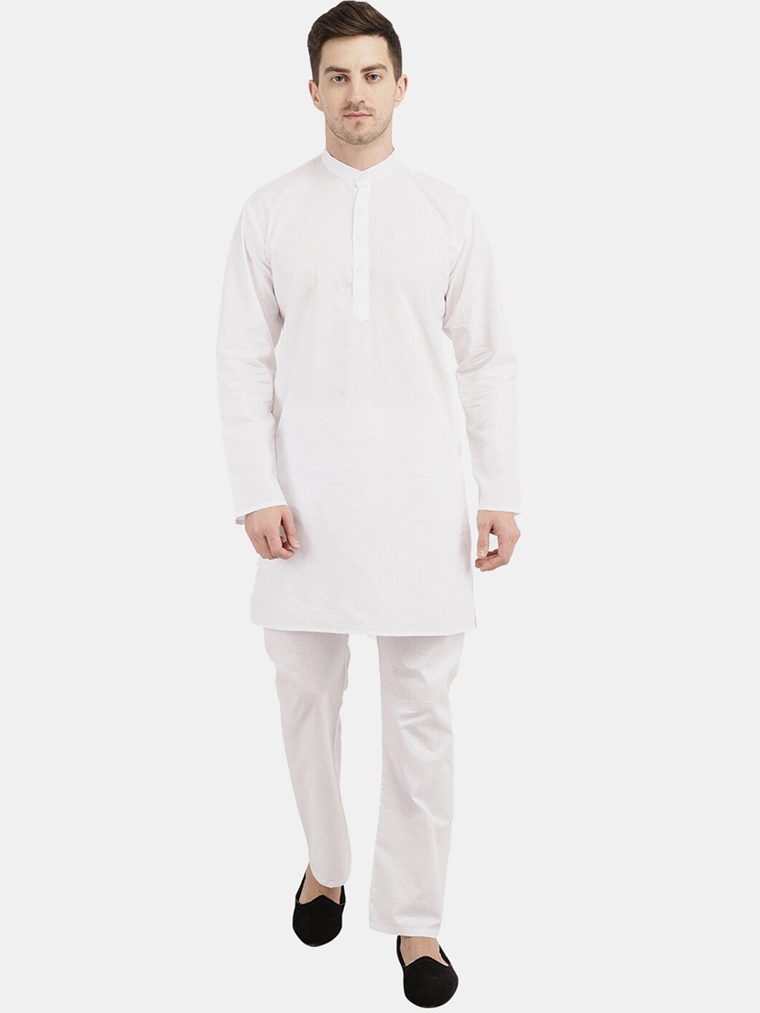 

V-Mart Men Solid Pure Cotton Kurta with Pyjamas, White