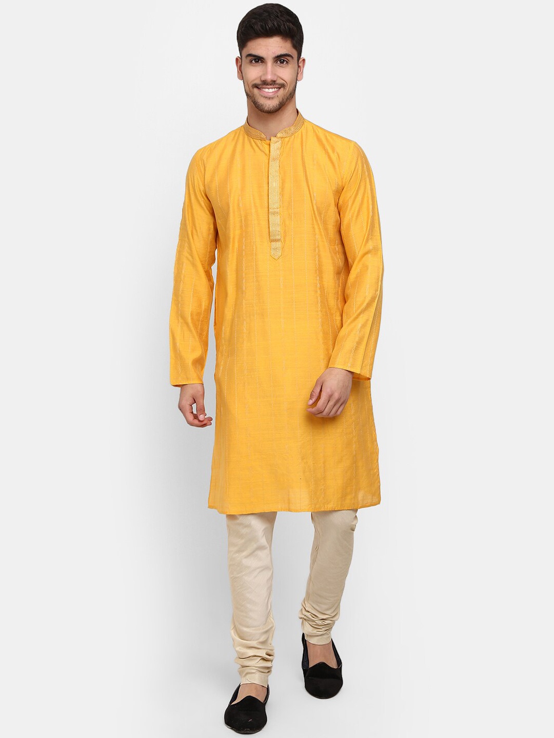 

V-Mart Men Kurta with Pyjamas, Yellow