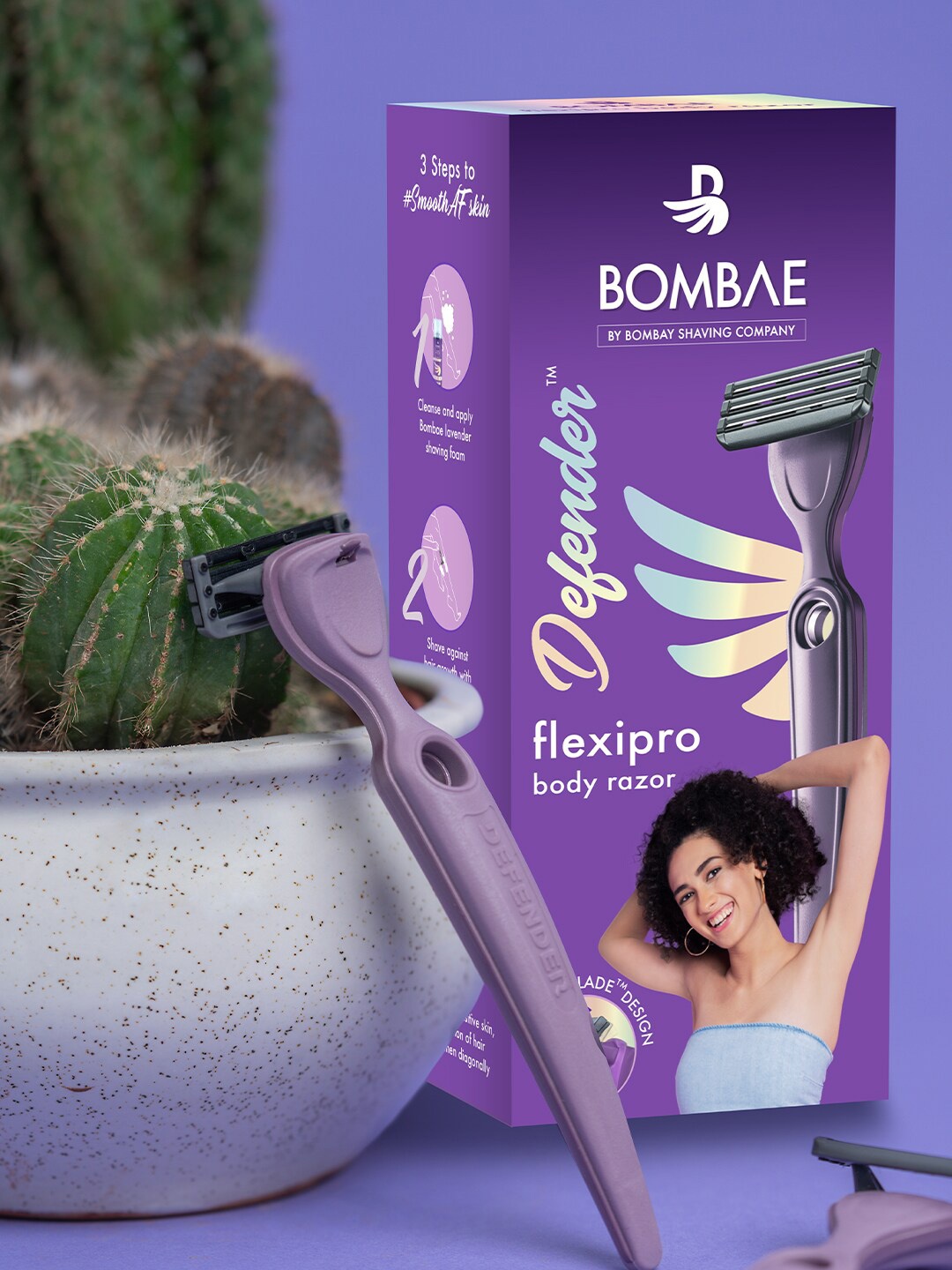 

BOMBAE Defender Flexi Body Razor for Women, Purple